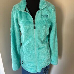 The North Face Teal Fuzzy Turquoise Zip Up Fleece Small